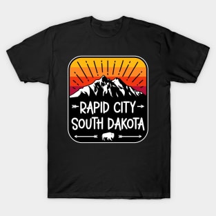 Rapid City South Dakota Vintage Mountain Sunset T-Shirt